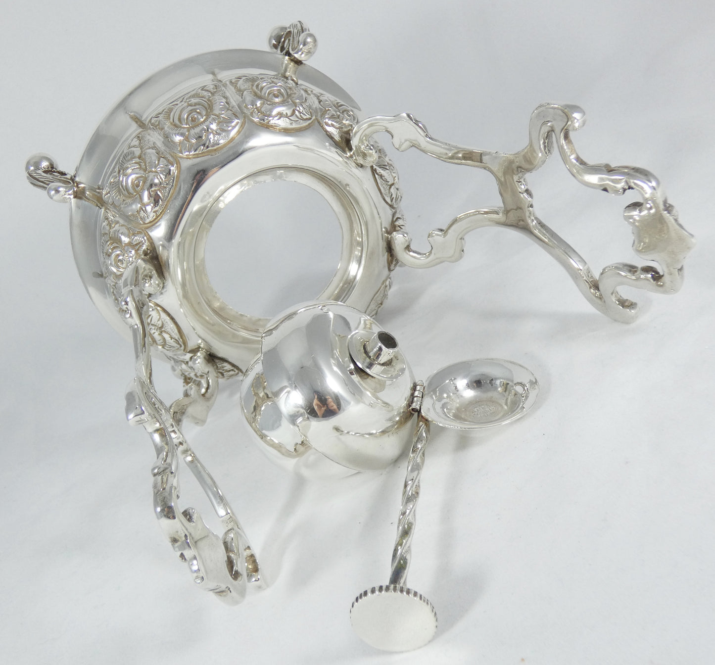 Antique Vintage 1950 FarFan Spratling Mexican Sterling Silver Spirit Kettle Pot