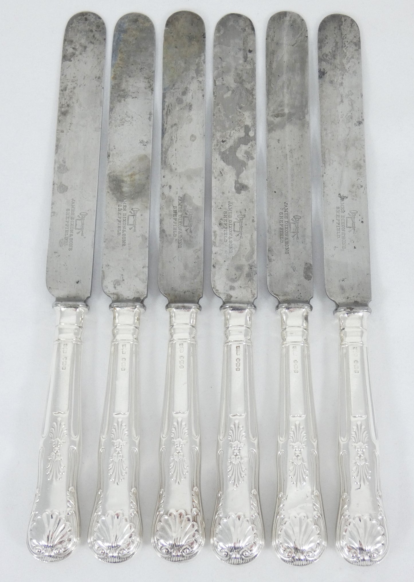 Antique Edwardian 1909 16pc Sterling Silver Cutlery Set Kings Pattern Knife Fork