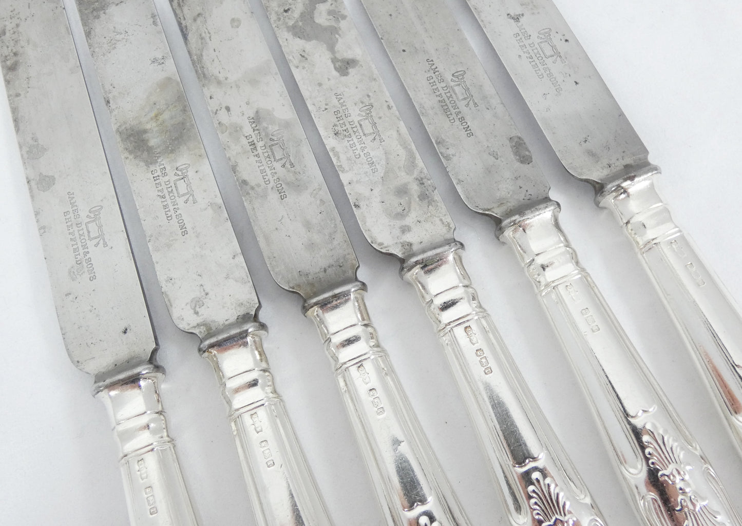 Antique Edwardian 1909 16pc Sterling Silver Cutlery Set Kings Pattern Knife Fork