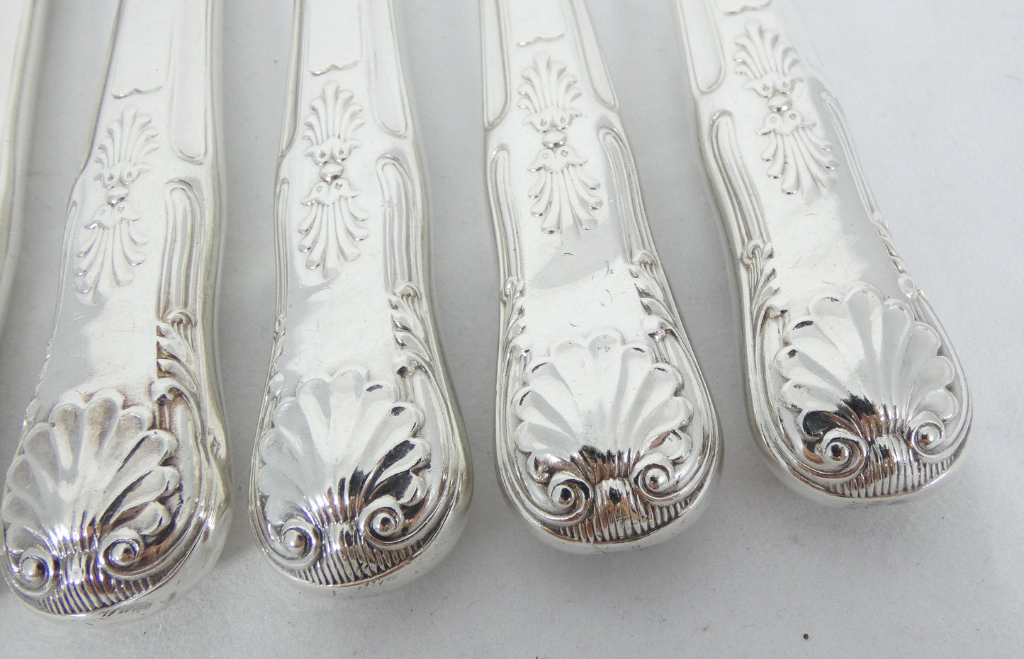 Antique Edwardian 1909 16pc Sterling Silver Cutlery Set Kings Pattern Knife Fork