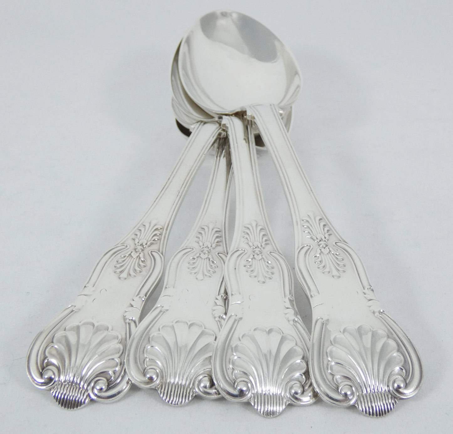 Antique Edwardian 1909 16pc Sterling Silver Cutlery Set Kings Pattern Knife Fork