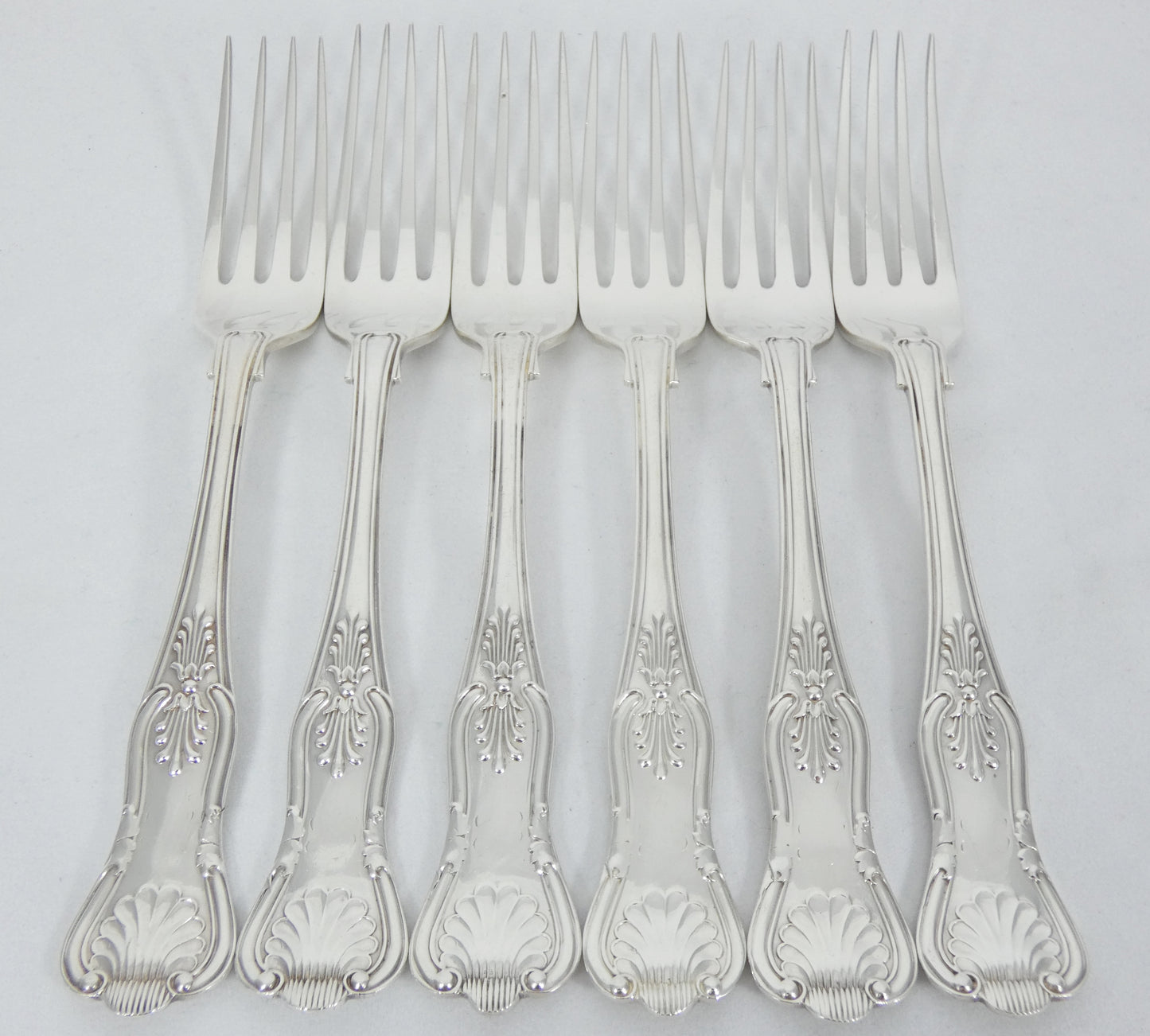 Antique Edwardian 1909 16pc Sterling Silver Cutlery Set Kings Pattern Knife Fork