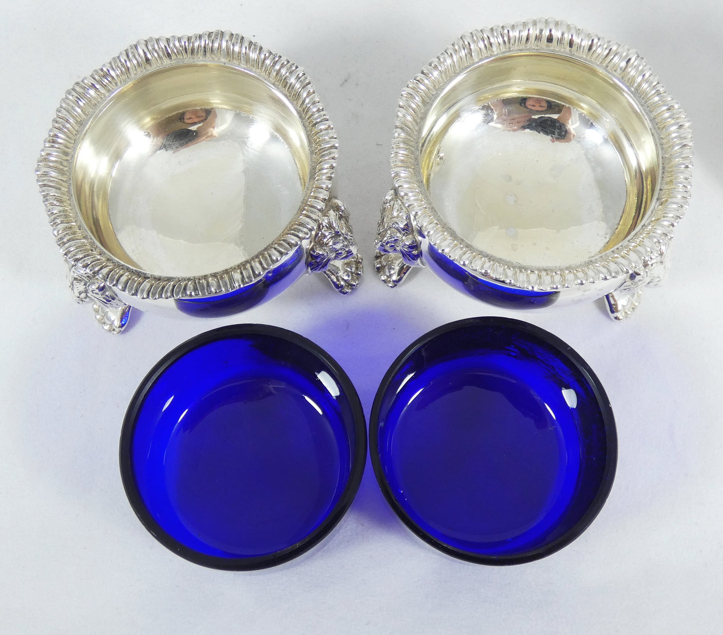 Antique Vintage 1950 6pc Sterling Silver Cruet Set Lion Paw Feet Salt Cellar Pot