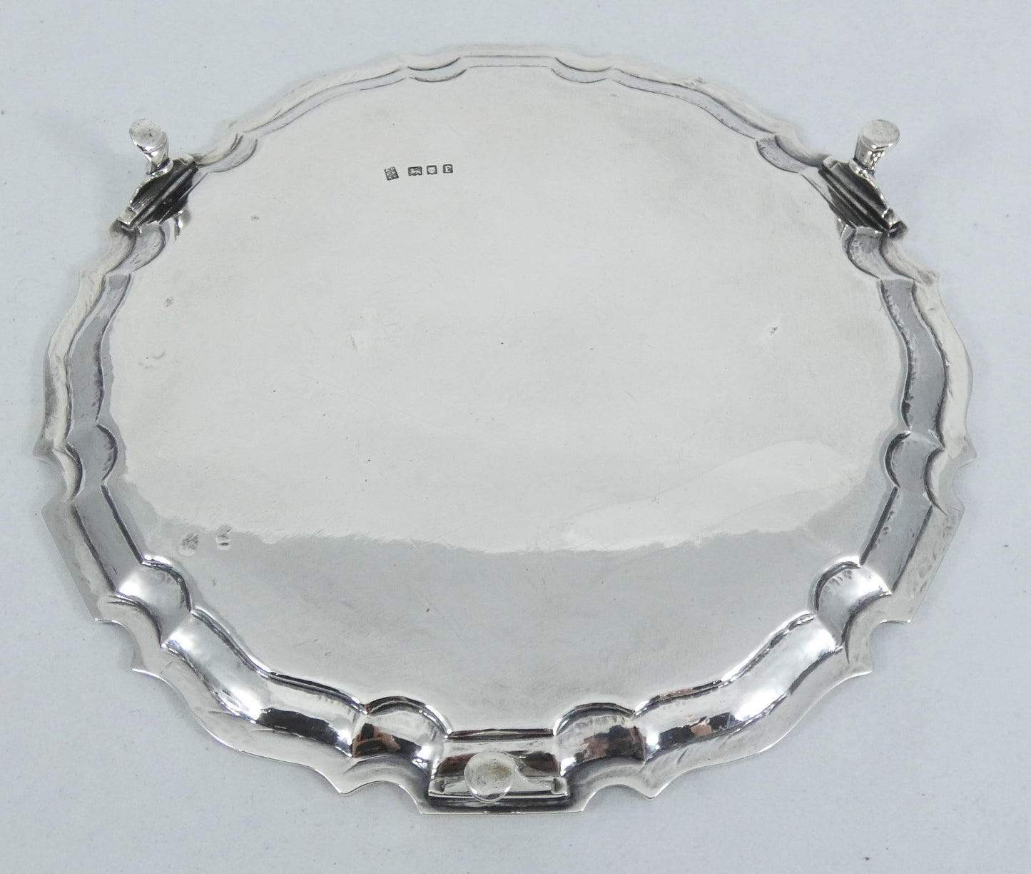 Antique Art Deco 1920 20.5cm 8" Sterling Silver Salver Tray Presentation Plate