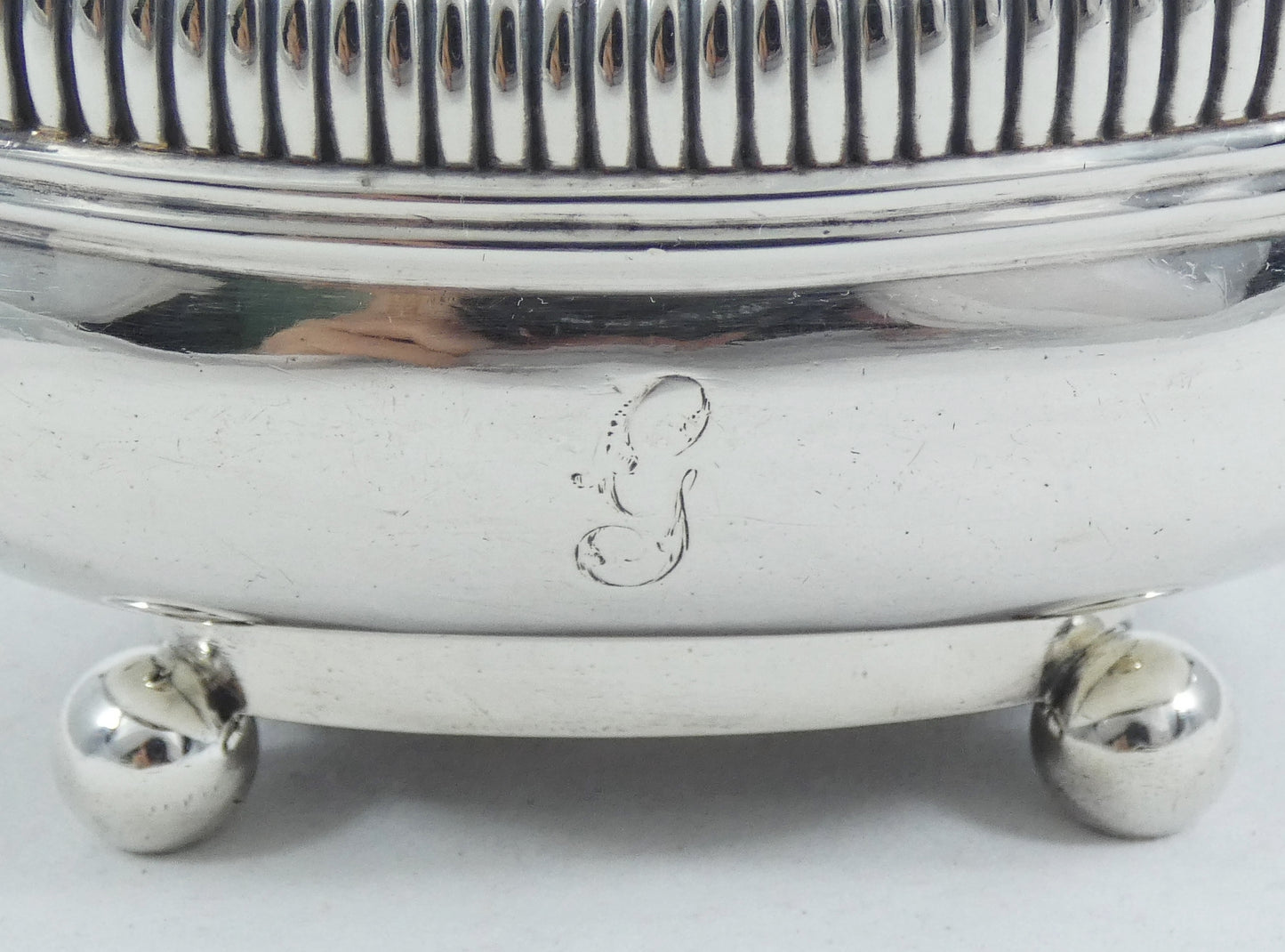 Antique Georgian 1817 Large Sterling Silver Sugar Slop Bowl Fluted Footed Terrey