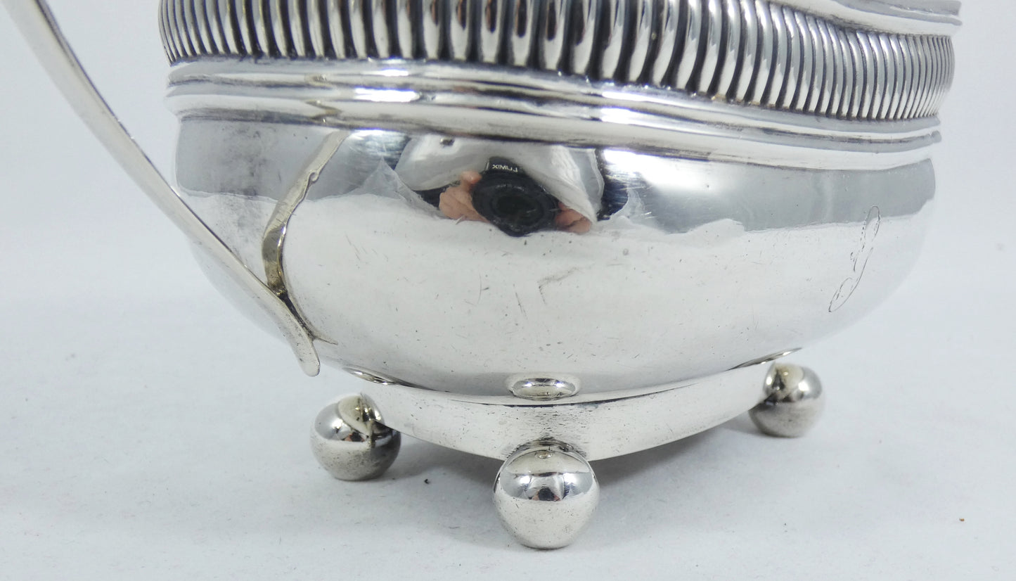 Antique Georgian 1817 Large Sterling Silver Sugar Slop Bowl Fluted Footed Terrey