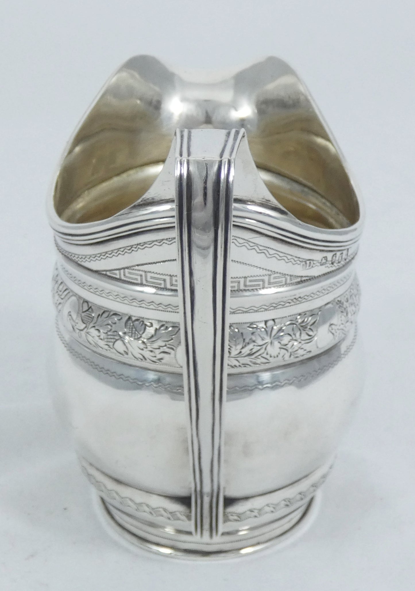 Antique Georgian 1805 Sterling Silver Sugar Milk Jug Creamer Bright Cut T Dicks