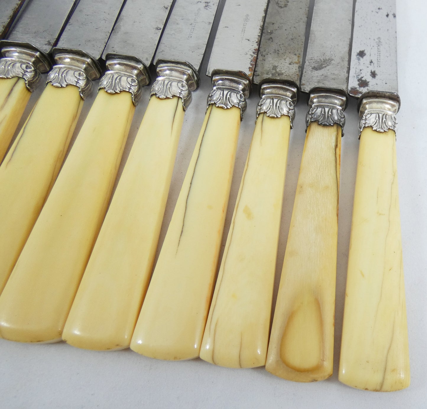 Antique 88pc Buchler Swiss Solid 800 Silver Large Boxed Cutlery Set Knife Fork