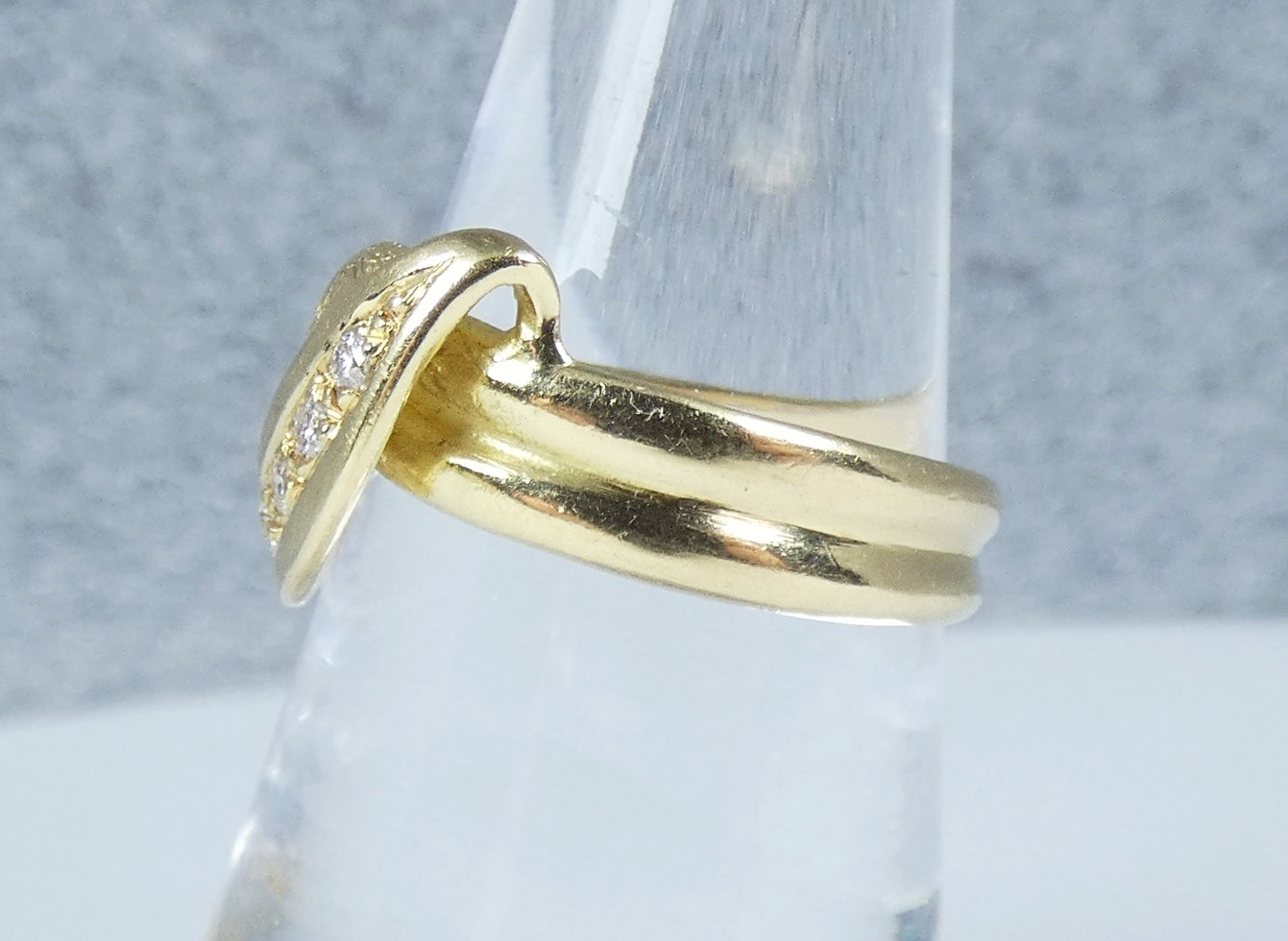 Modern Solid 18ct Yellow Gold 0.15ct Diamond Leaf Dress Ring Size 7.5 O 55 750