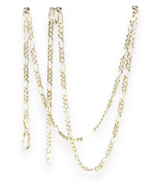 Good Solid 9ct Yellow Gold 2.5mm Figaro Link 53cm 21" Necklace Chain 375 8.48gm