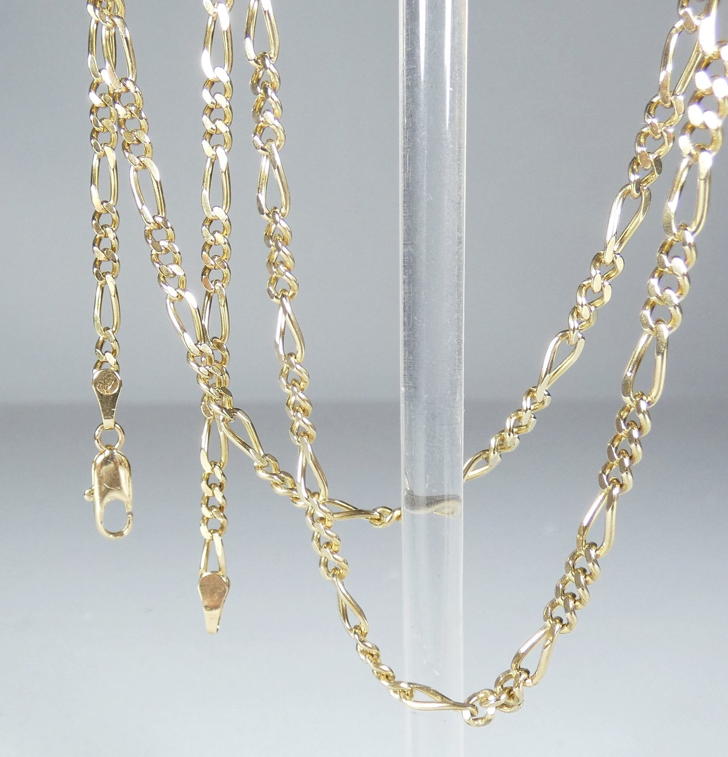 Good Solid 9ct Yellow Gold 2.5mm Figaro Link 53cm 21" Necklace Chain 375 8.48gm