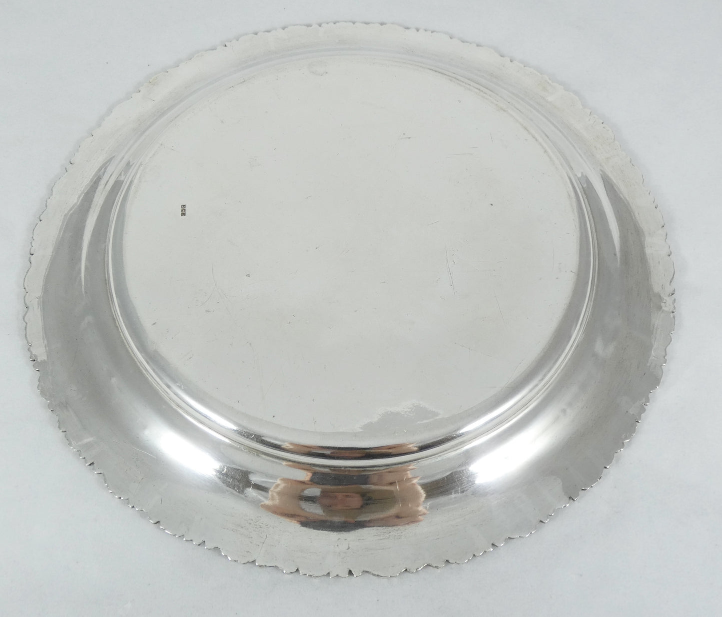 Antique 1945 Egyptian Solid 900 Sterling Silver 29.5cm 11.5" Tray Salver Plate