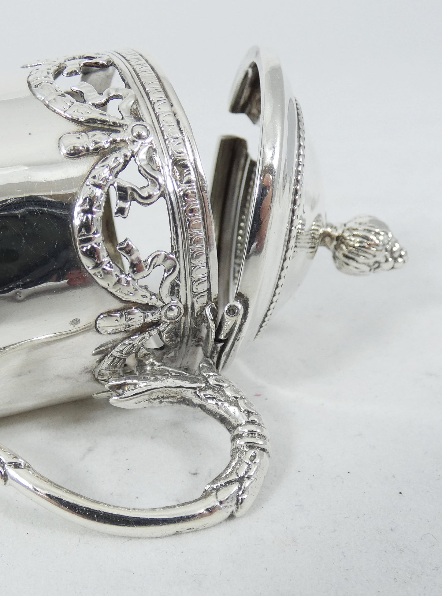 Antique 1900 French 950 Sterling Silver 3pc Cruet Set Salt Cellar Mustard Pot