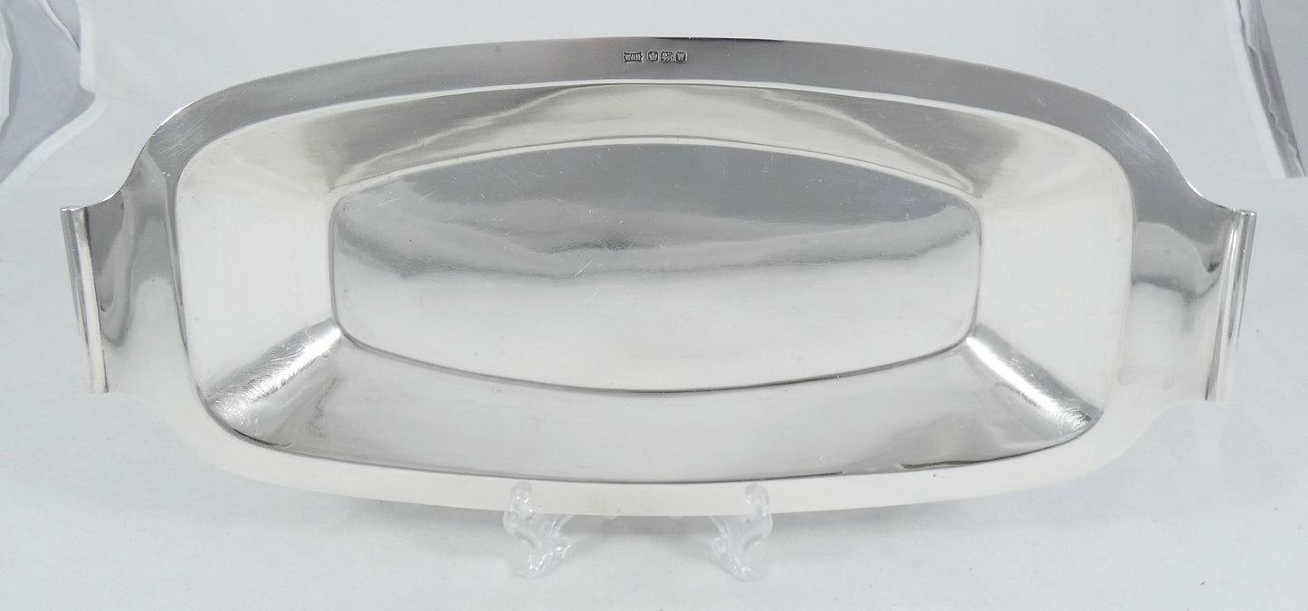 Antique Art Deco 1939 Heavy Sterling Silver 32cm Oval Serving Bowl Tray Dish W&H