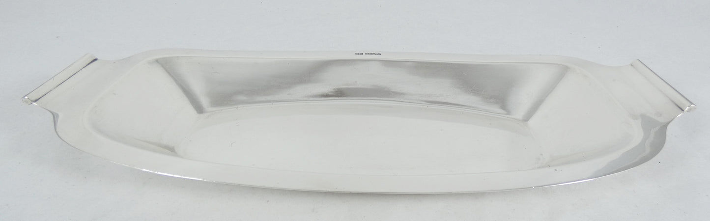 Antique Art Deco 1939 Heavy Sterling Silver 32cm Oval Serving Bowl Tray Dish W&H