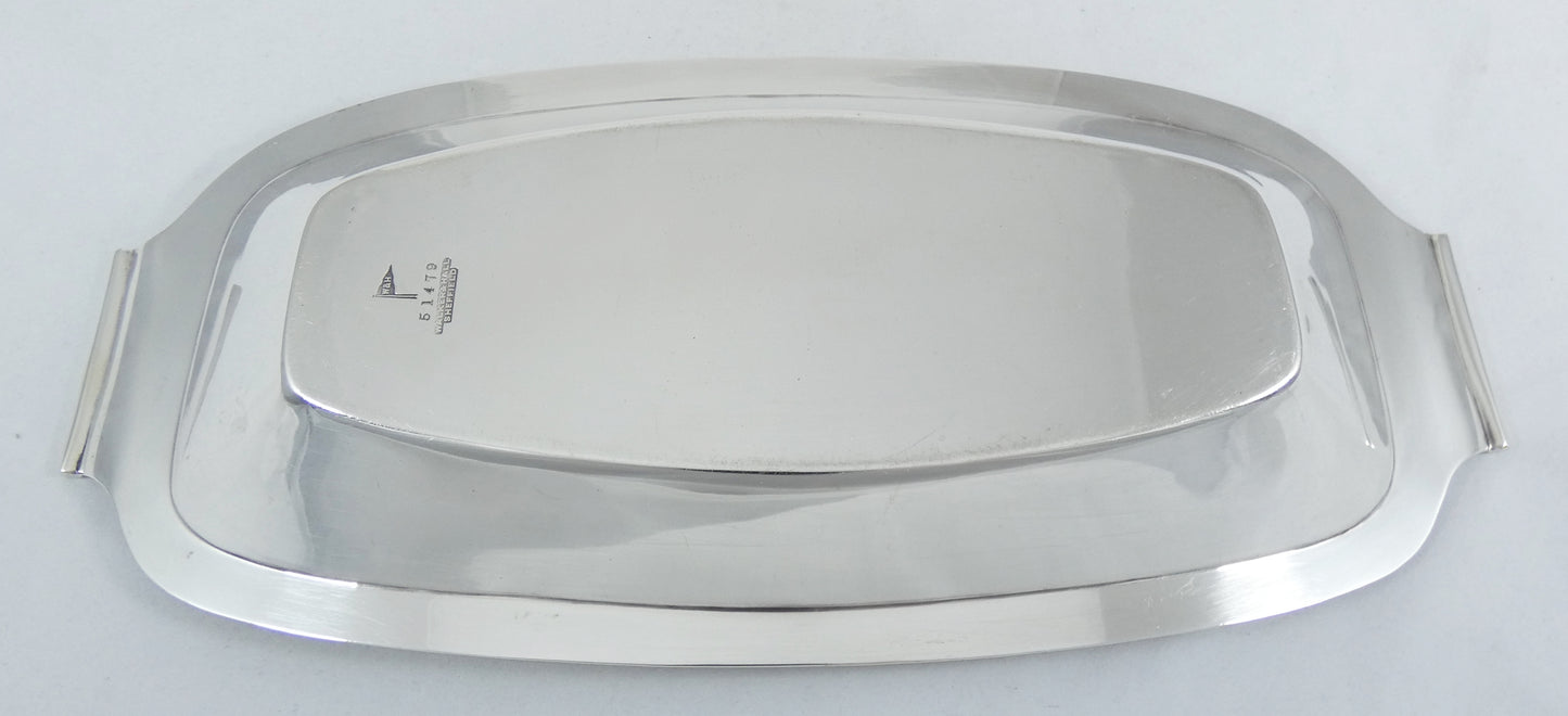 Antique Art Deco 1939 Heavy Sterling Silver 32cm Oval Serving Bowl Tray Dish W&H