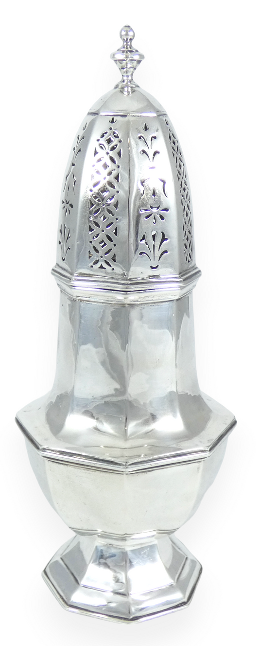 Antique Victorian 1898 Large 24.5cm Sterling Silver Sugar Caster Sifter Shaker
