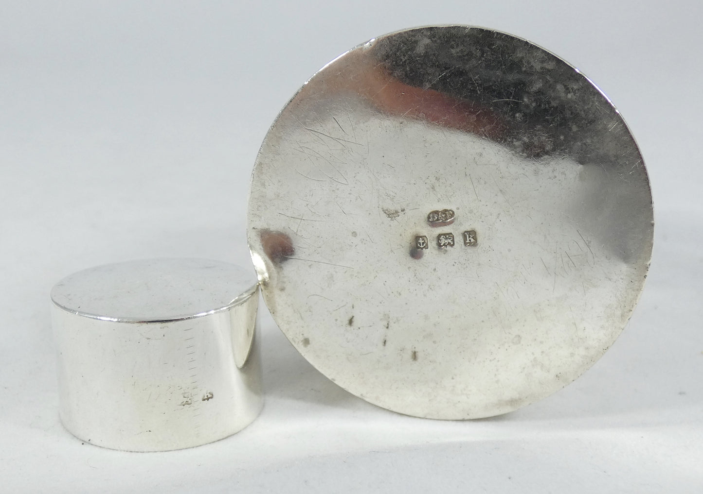 Antique Edwardian 1909 Sterling Silver Lidded Round Tea Caddy Deakin & Francis