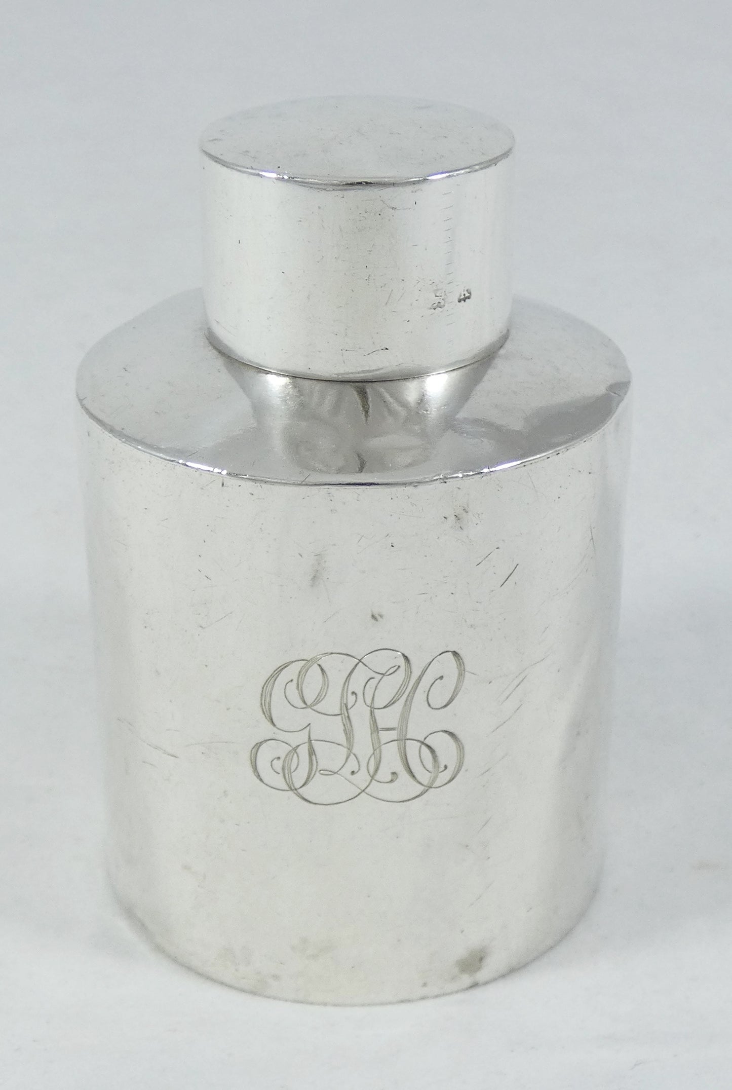 Antique Edwardian 1909 Sterling Silver Lidded Round Tea Caddy Deakin & Francis