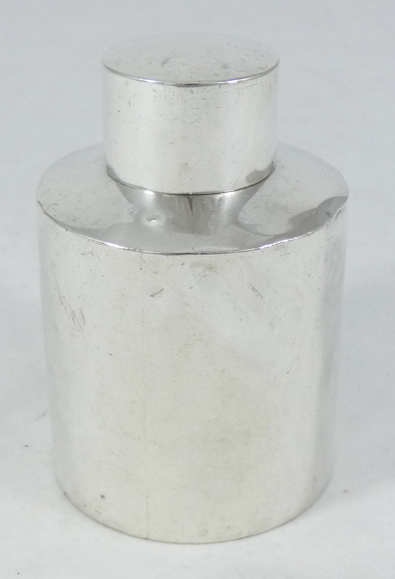 Antique Edwardian 1909 Sterling Silver Lidded Round Tea Caddy Deakin & Francis