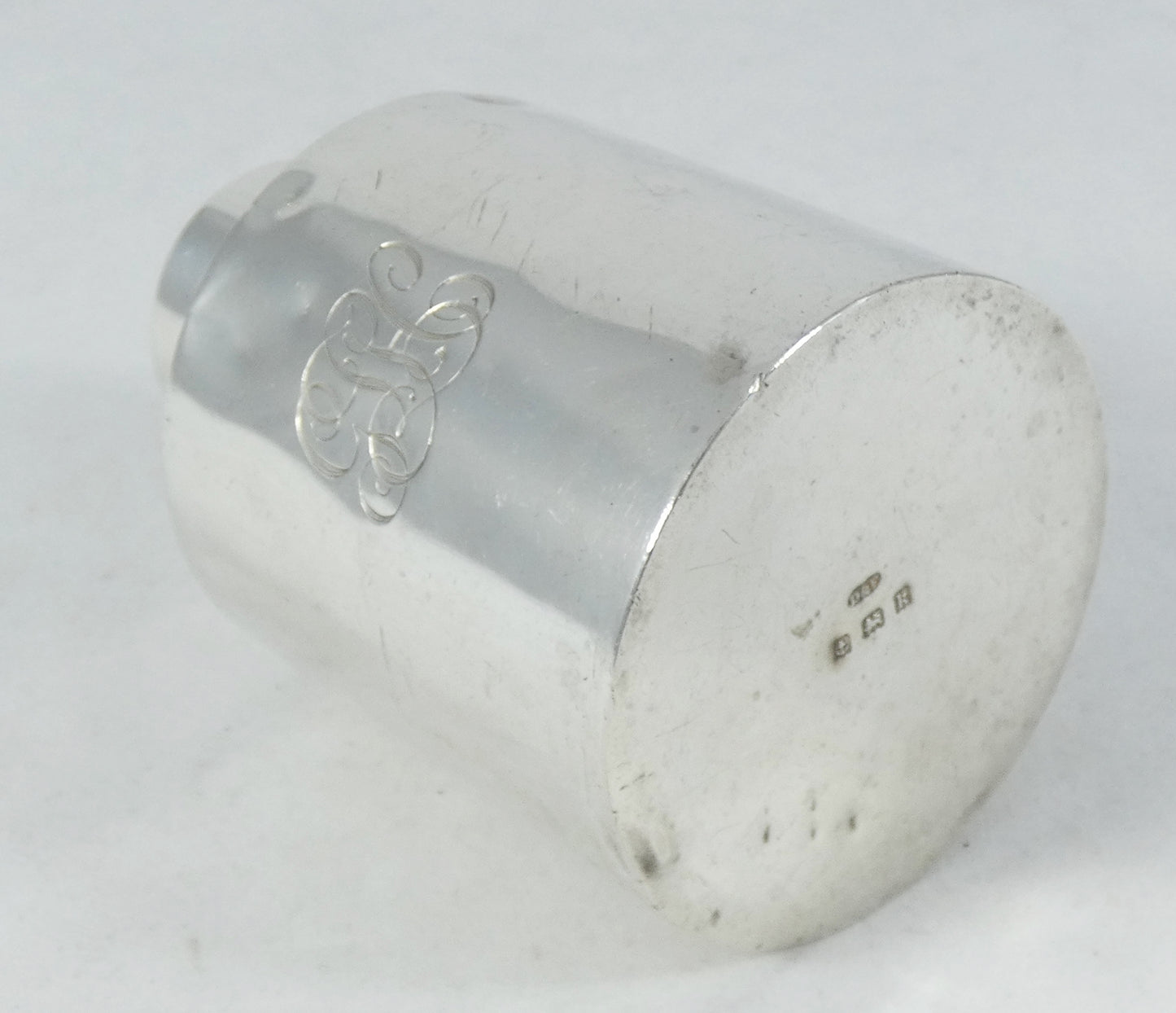 Antique Edwardian 1909 Sterling Silver Lidded Round Tea Caddy Deakin & Francis
