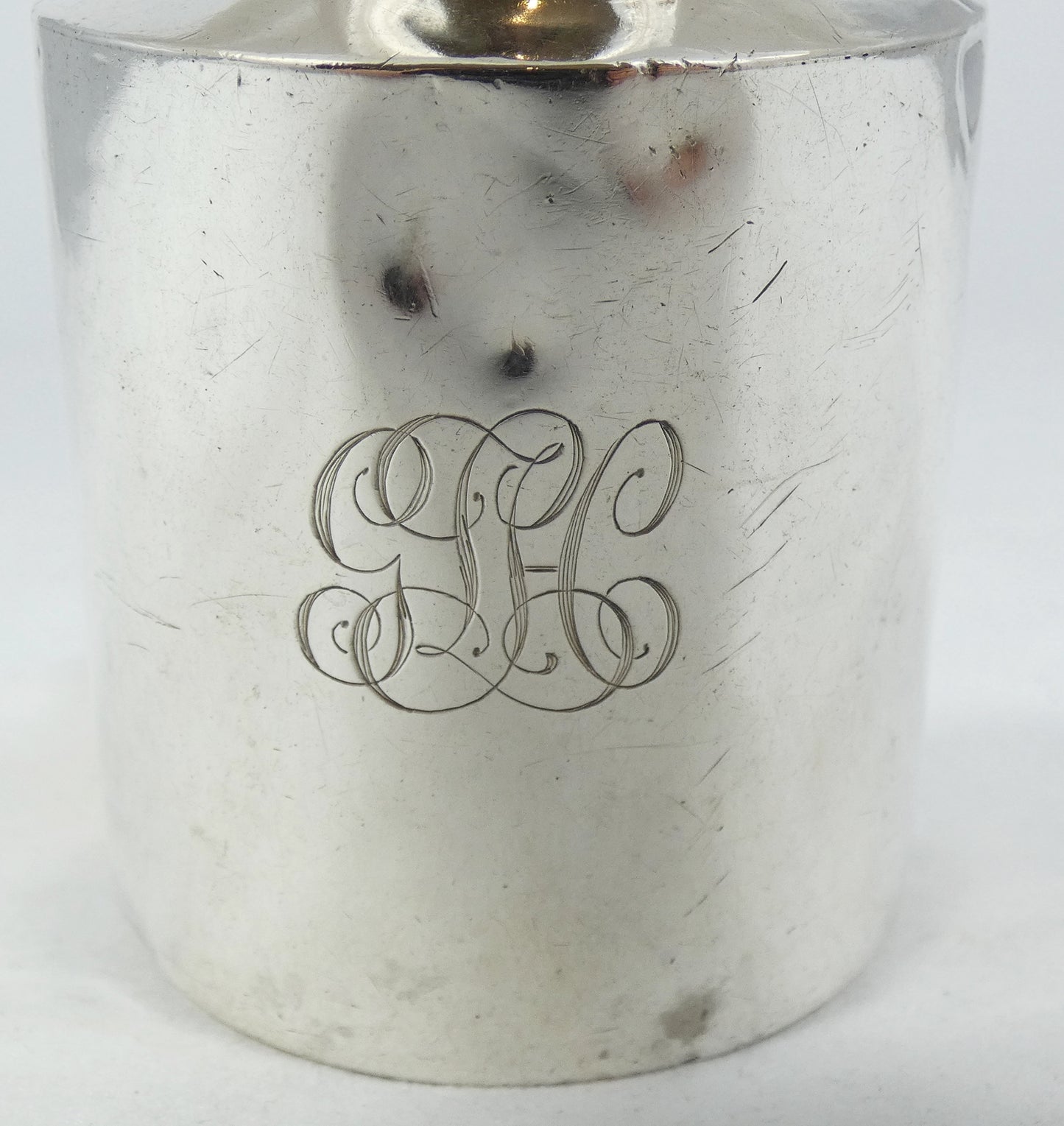 Antique Edwardian 1909 Sterling Silver Lidded Round Tea Caddy Deakin & Francis