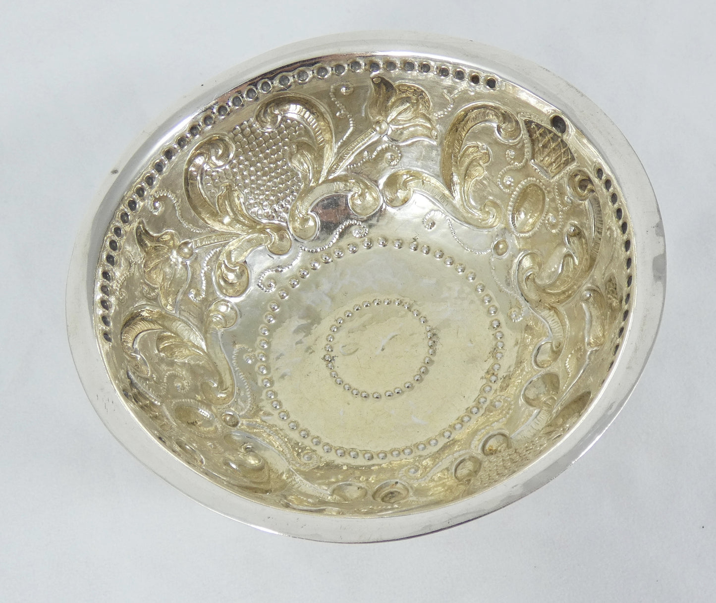 Antique Dutch 1700's Solid Silver Roomkom Sugar Cream Brandy Footed Serving Bowl