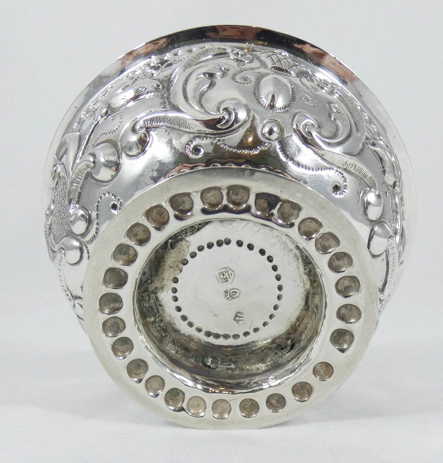 Antique Dutch 1700's Solid Silver Roomkom Sugar Cream Brandy Footed Serving Bowl