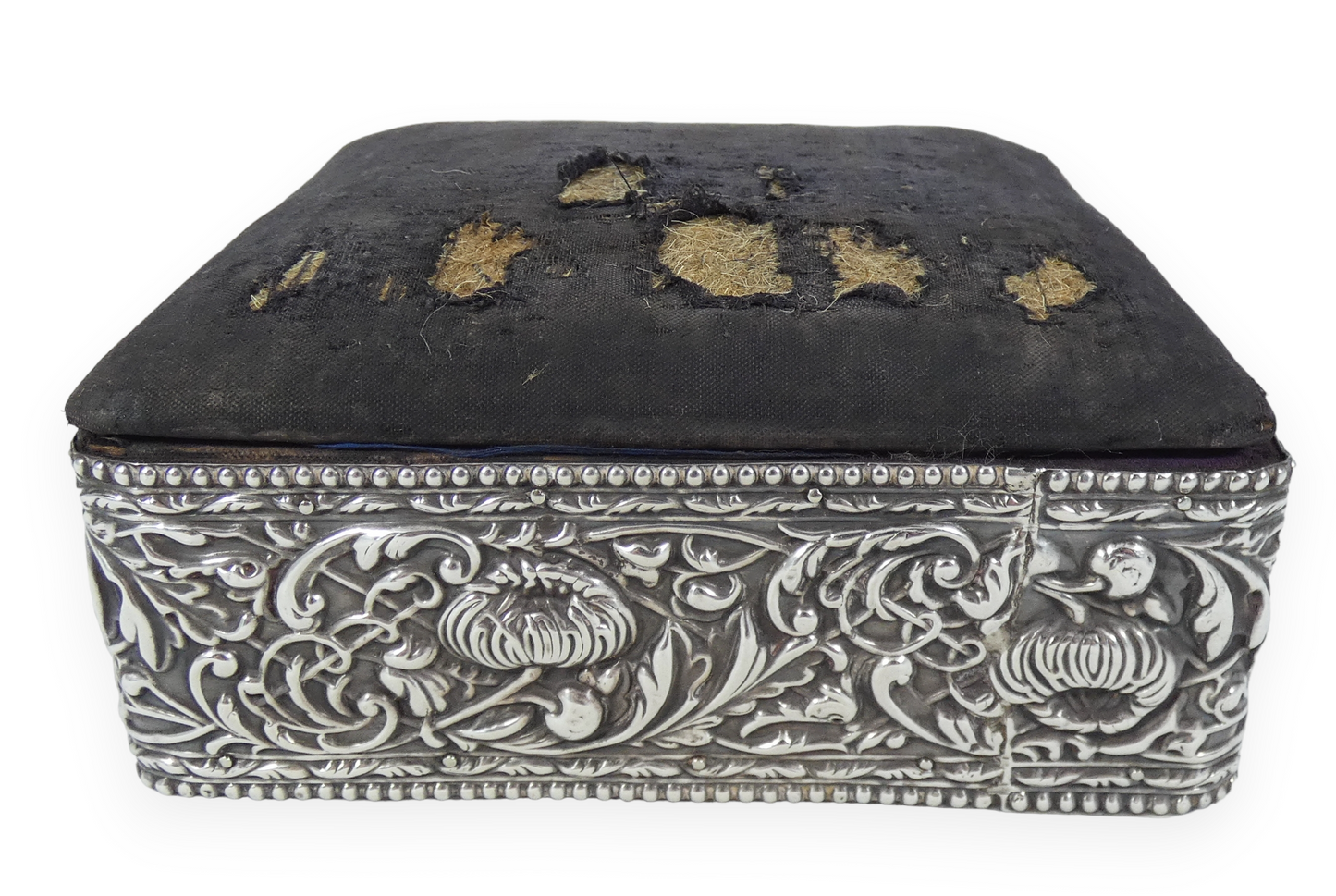 Antique Edwardian Art Nouveau 1903 Sterling Silver Jewellery Casket Sewing Box