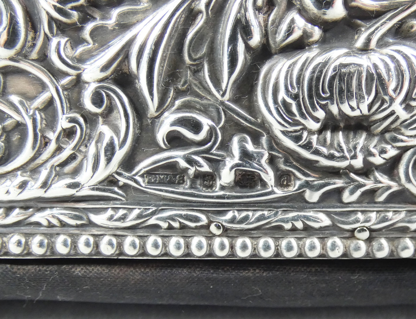 Antique Edwardian Art Nouveau 1903 Sterling Silver Jewellery Casket Sewing Box