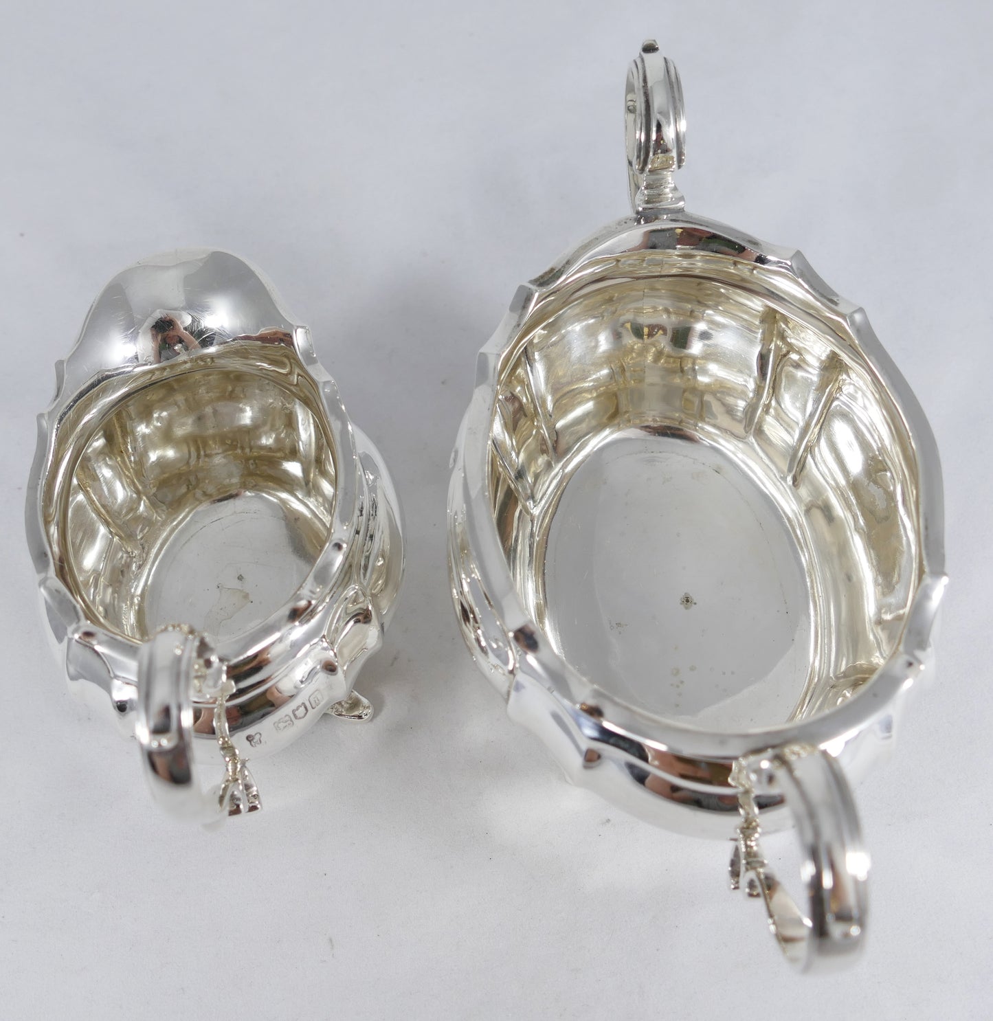 Antique Edwardian 1904 Sterling Silver 2pc Sugar Bowl Milk Jug Creamer Tea Set