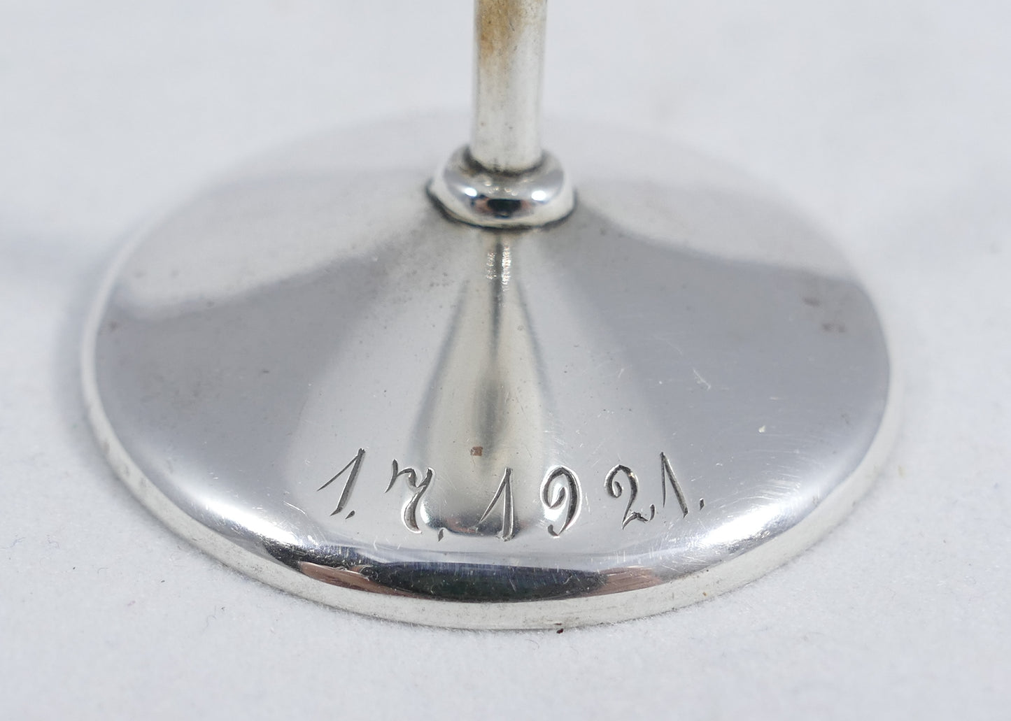 Antique Art Deco 1921 German Solid 800 Silver Small Stemmed Liqueur Cup Goblet