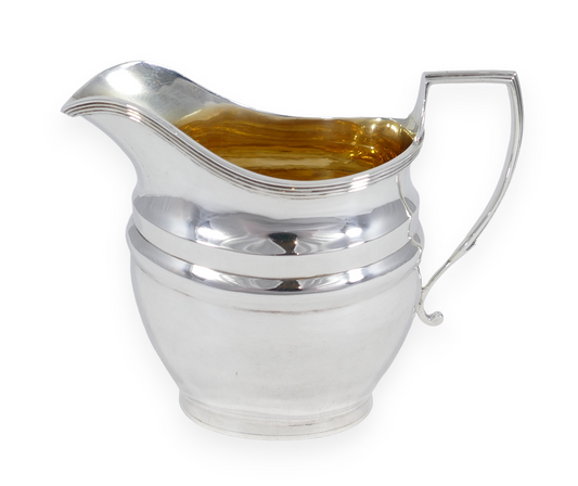 Antique Edwardian 1918 Heavy Sterling Silver Milk Cream Jug Creamer Georgian Set