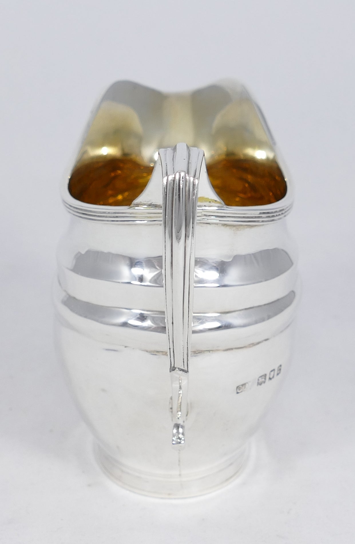 Antique Edwardian 1918 Heavy Sterling Silver Milk Cream Jug Creamer Georgian Set